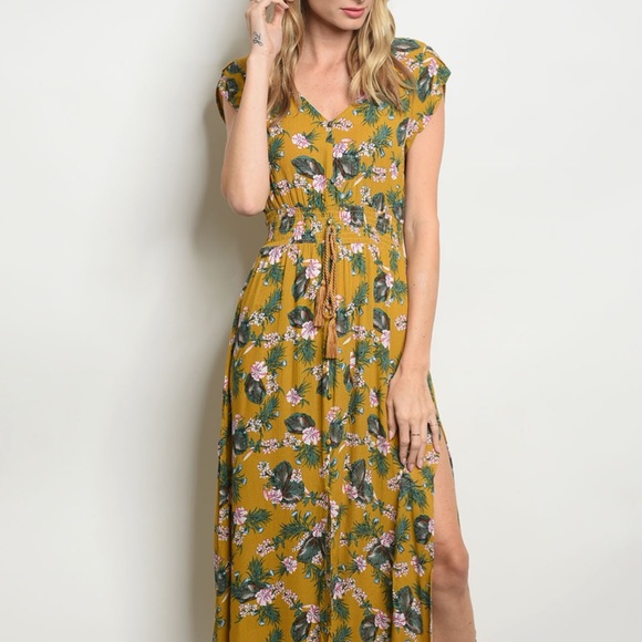 LAST 3 SML‼️ - Mustard print floral maxi - Dress - Picture 2 of 4